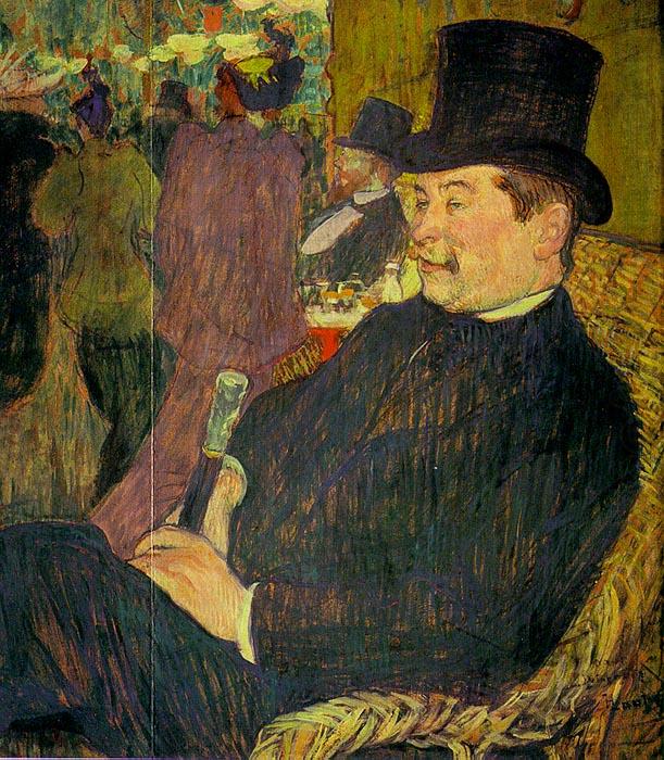 Portrait of Monsieur Delaporte at the Jardin de Paris,  Henri  Toulouse-Lautrec